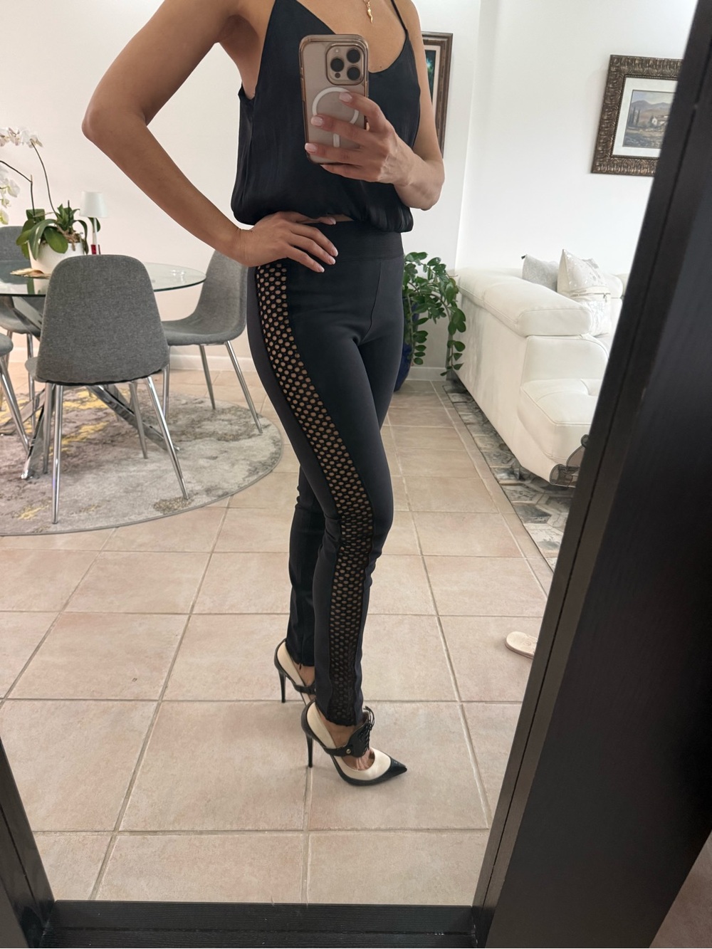 Stella McCartney Black Mesh Detail Leggings